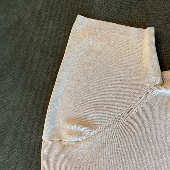 Talbots Camel short sleeve Silk-Lycra blend cowl neck top - Picture 3 of 5